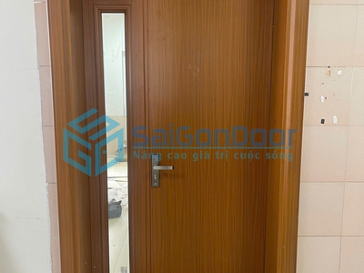 Cửa thép vân gỗc 2 cánh lệch 2