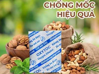 Gói chống mốc OXYTOC có giúp chống hôi dầu cho bánh mứt, đồ ăn vặt không 0