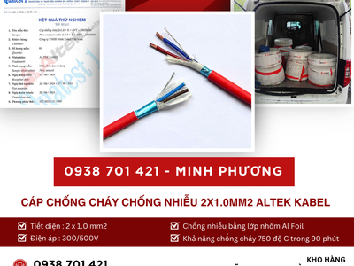 Cáp chống cháy chống nhiễu 2x1.0mm2 Altek Kabel hỗ trợ giao toàn quốc 0