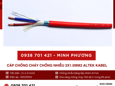 Cáp chống cháy chống nhiễu 2x1.0mm2 Altek Kabel hỗ trợ giao toàn quốc 2
