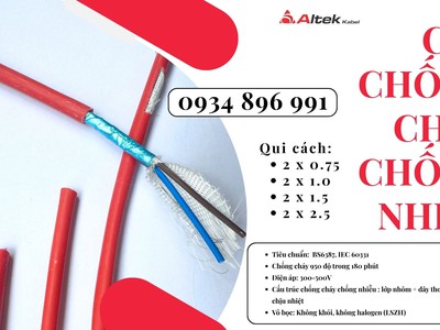 Dây Điện Chống Cháy Chống Nhiễu 2 X1.0 Đạt Chuẩn Bs6387, Iec 60331 Sơn La, Hòa Bình, Yên Bái 0