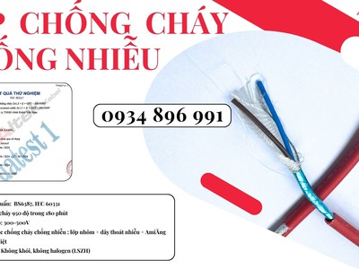 Dây Điện Chống Cháy Chống Nhiễu 2 X1.0 Đạt Chuẩn Bs6387, Iec 60331 Sơn La, Hòa Bình, Yên Bái 1