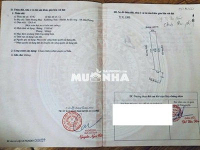 Chính chủ bán đất mặt đường nở hậu trục chính hoàng mai   đồng thái, an dương, hải phòng 0