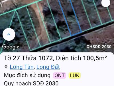 Chính chủ cần bán lô đất mặt tiền đường tỉnh lộ 52 diện tích 5 20 thổ cư toàn bộ 0