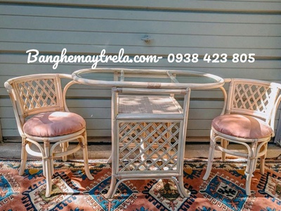 Bàn ghế mây uống trà 2