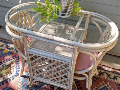 Bàn ghế mây uống trà 3