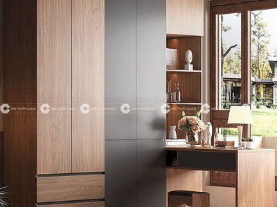 Tủ Quần Áo TAM070 Kết Hợp Bàn Làm Việc Hiện Đại 0