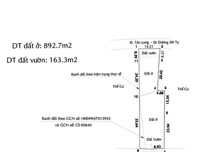 Cần bán 1056m2 thổ cư mt đường tân long tân nhựt 2