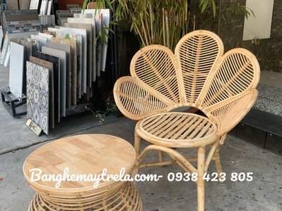 Ghế mây tự nhiên cánh hoa 0