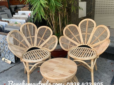 Ghế mây tự nhiên cánh hoa 2