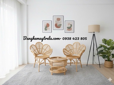 Ghế mây tự nhiên cánh hoa 4
