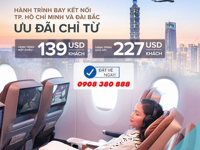 Vé STARLUX TPHCM đi Đài Bắc   Giá chỉ từ 139 USD đầu năm 2026 0