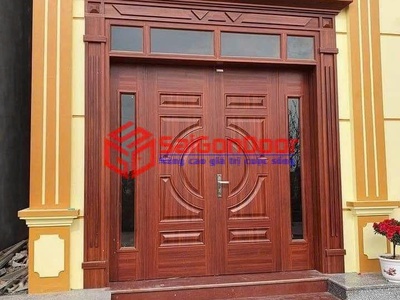 Cửa thép vân gỗc 4 cánh 2