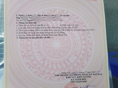 Chính chủ cần bán đất thôn hòa bình   xã bình định, kiến xương, thái bình 3