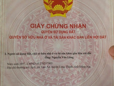 Đất đẹp   giá tốt   chính chủ cần bán nhanh lô đất tại xã an phước, huyện long thành, tỉnh đồng nai. 1