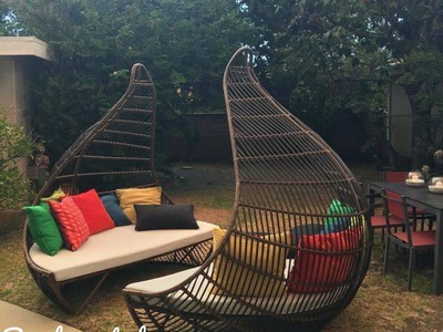 Bàn ghế mây nhựa ngồi ngoài trời 1