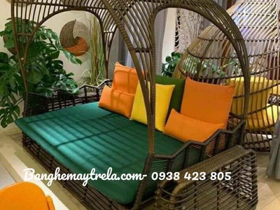 Bàn ghế mây nhựa ngồi ngoài trời 3
