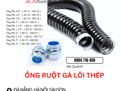 Ống ruột gà lõi thép D16,D20,D25,D32 Đà Nẵng, Hà Nội, Sài Gòn 1