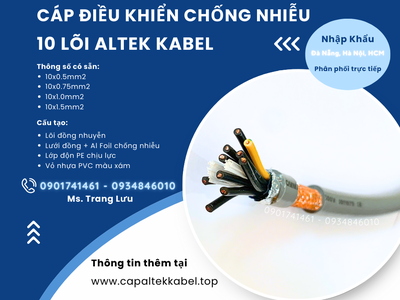Cáp điều khiển chống nhiễu 10x0.5/10x0.75/10x1.0/10x1.5 0