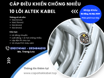 Cáp điều khiển chống nhiễu 10x0.5/10x0.75/10x1.0/10x1.5 1