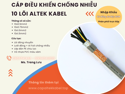 Cáp điều khiển chống nhiễu 10x0.5/10x0.75/10x1.0/10x1.5 2