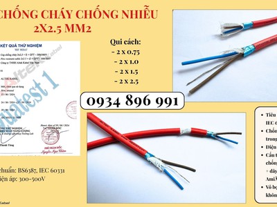 Cáp Chống Cháy Chống Nhiễu 2x2.5 Mm2 Sẵn Đà Nẵng, Hồ Chí Minh, Hà Nội 1
