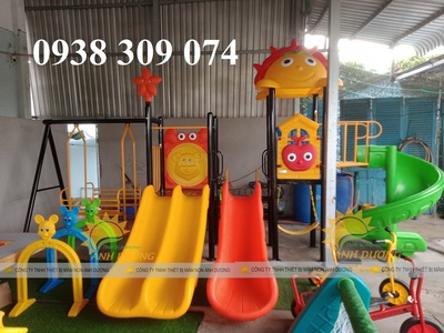 Bộ cầu trượt liên hoàn trẻ em, cầu trượt xích đu liên hoàn 1