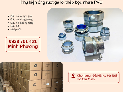 Phụ kiện ống ruột gà lõi thép bọc nhựa PVC sẵn kho Đà Nẵng, Hà Nội, Hồ Chí Minh 0
