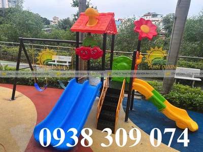 Bộ cầu trượt liên hoàn trẻ em, cầu trượt xích đu liên hoàn 3