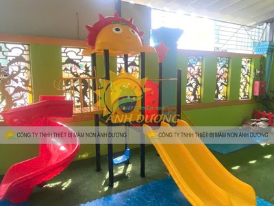 Bộ cầu trượt liên hoàn trẻ em, cầu trượt xích đu liên hoàn 4