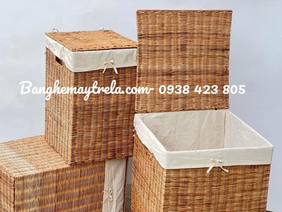 Giỏ đựng đồ mây tre đan hình vuông 5