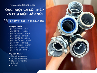 Ống ruột gà lõi thép bọc nhựa ⅜ Hà Nội, Đà Nẵng, HCM 0