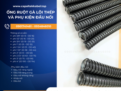 Ống ruột gà lõi thép bọc nhựa ⅜ Hà Nội, Đà Nẵng, HCM 2
