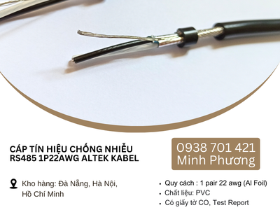 Cáp tín hiệu RS485 vặn xoắn chống nhiễu 1p22awg Thanh Hóa, Nghệ An, Hà Tĩnh 1