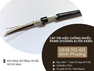 Cáp tín hiệu RS485 vặn xoắn chống nhiễu 1p22awg Thanh Hóa, Nghệ An, Hà Tĩnh 2