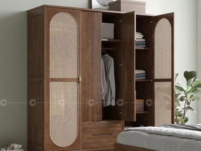 Tủ Quần Áo TAM066 Phối Mây Indochine Hoài Cổ 0