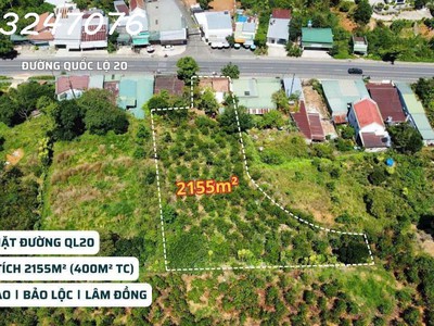 Siêu phẩm - bán đất mặt tiền quốc lộ 20 vị trí đắc địa xã đại lào, tp. bảo lộc, giá đầu tư 0