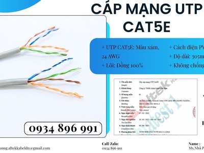 Cáp Mạng UTP Cat5e   24AWG Khánh Hòa, Bình Định, Gia Lai 1