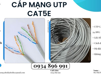 Cáp Mạng UTP Cat5e   24AWG Khánh Hòa, Bình Định, Gia Lai 2