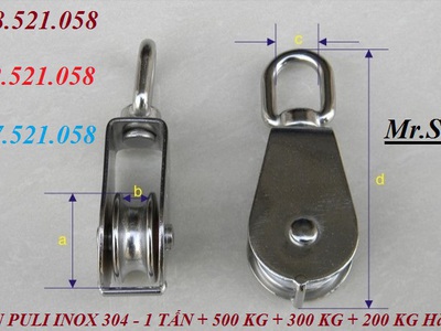 Chuyên cung cấp Ròng rọc Inox 304 các cỡ hà nội 0947521058 Mr SƠN có ròng rọc sơn đỏ, móc treo nhựa 4