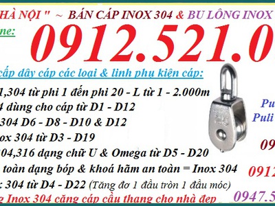 Chuyên cung cấp Ròng rọc Inox 304 các cỡ hà nội 0947521058 Mr SƠN có ròng rọc sơn đỏ, móc treo nhựa 8