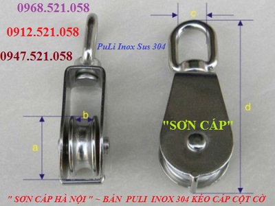 Chuyên cung cấp Ròng rọc Inox 304 các cỡ hà nội 0947521058 Mr SƠN có ròng rọc sơn đỏ, móc treo nhựa 9