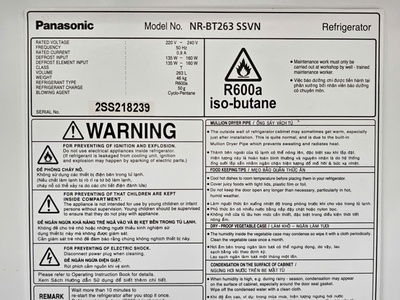 Thanh lý tủ lạnh Panasonic 263L, hàng nhập Thái Lan, mới 90 4