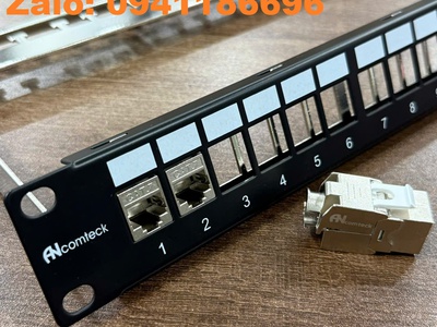 Sẵn kho patch panel 48 cổng Cat6 UTP 2U mã ACT-48S2U hàng chính hãng Ancomteck 7