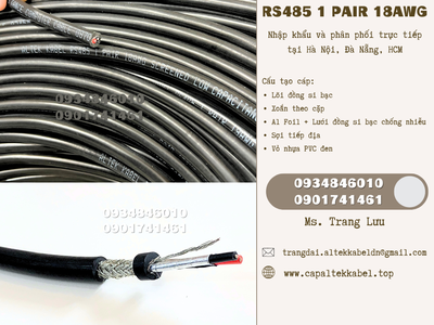 Cáp tín hiệu âm thanh rs485 1 Pair 18 awg Hà Nội, Đà Nẵng, HCM 0