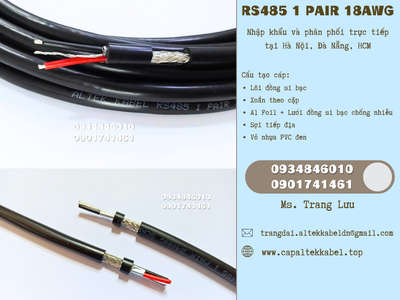 Cáp tín hiệu âm thanh rs485 1 Pair 18 awg Hà Nội, Đà Nẵng, HCM 1