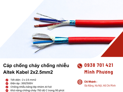 Cáp chống cháy chống nhiễu 2x2.5mm2 Altek Kabel Đà Nẵng, Bình Định, Phú Yên 2