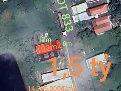 Bán hạ giá mặt tiền tỉnh lộ 833 gần quốc lộ 50b giá 1,5 tỷ 0