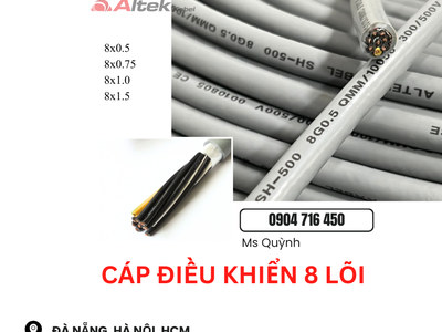 Tổng kho cáp điều khiển Altek Kabel 8x1.0, 8x1.5, 8x0.75 1