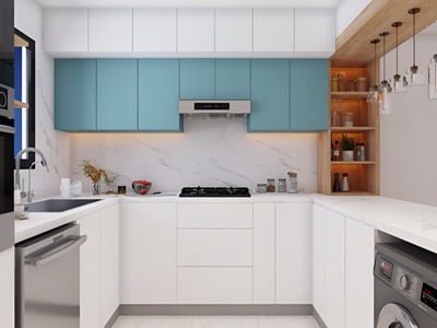 Tủ Bếp Chữ U Nhựa Picomat Cánh Phủ Acrylic An Cường 0